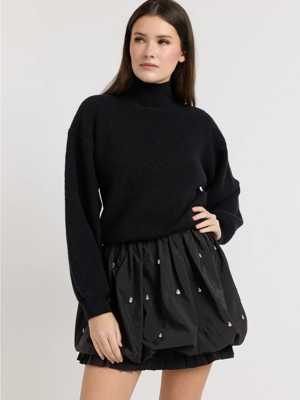 En Saison Serena Mixed Media Mini Dress small new